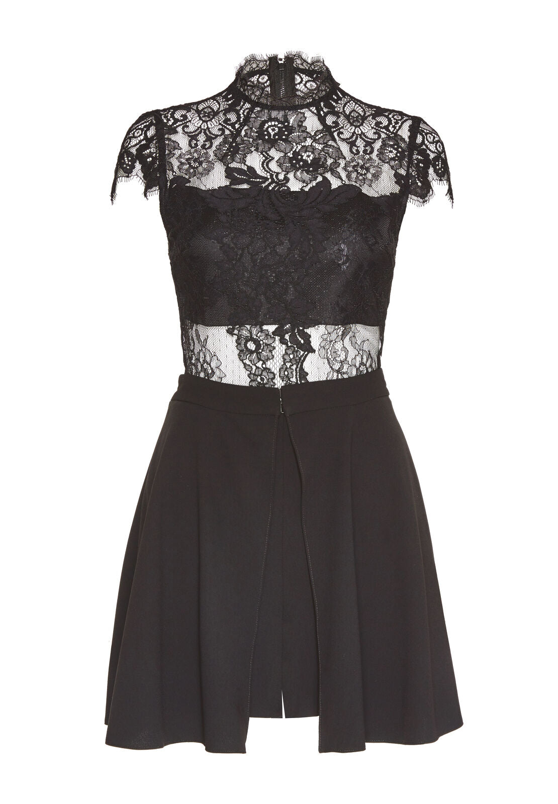 ELWOOD OVERSKIRT ROMPER-Black-ALICE + OLIVIA