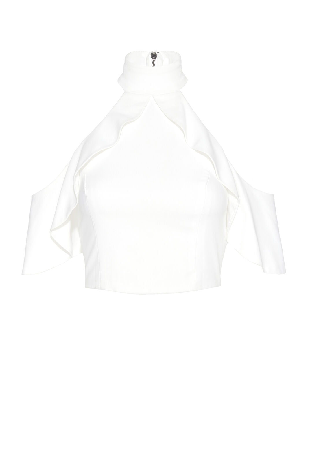 CABOT COLD SHLDR RUFFLE CRP TP-ALICE + OLIVIA
