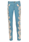 JANE EMBELLISHED 5 POCKET SKINNY JEAN-MEDIUM INDIGO/GOLD-ALICE + OLIVIA