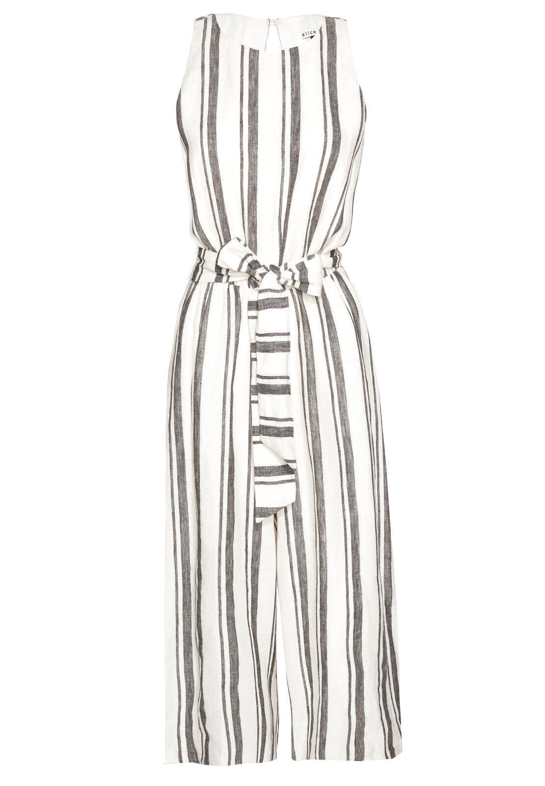FRANNY GAUCHO JMPST W TIE BLT-WHITE/BLACK-ALICE + OLIVIA