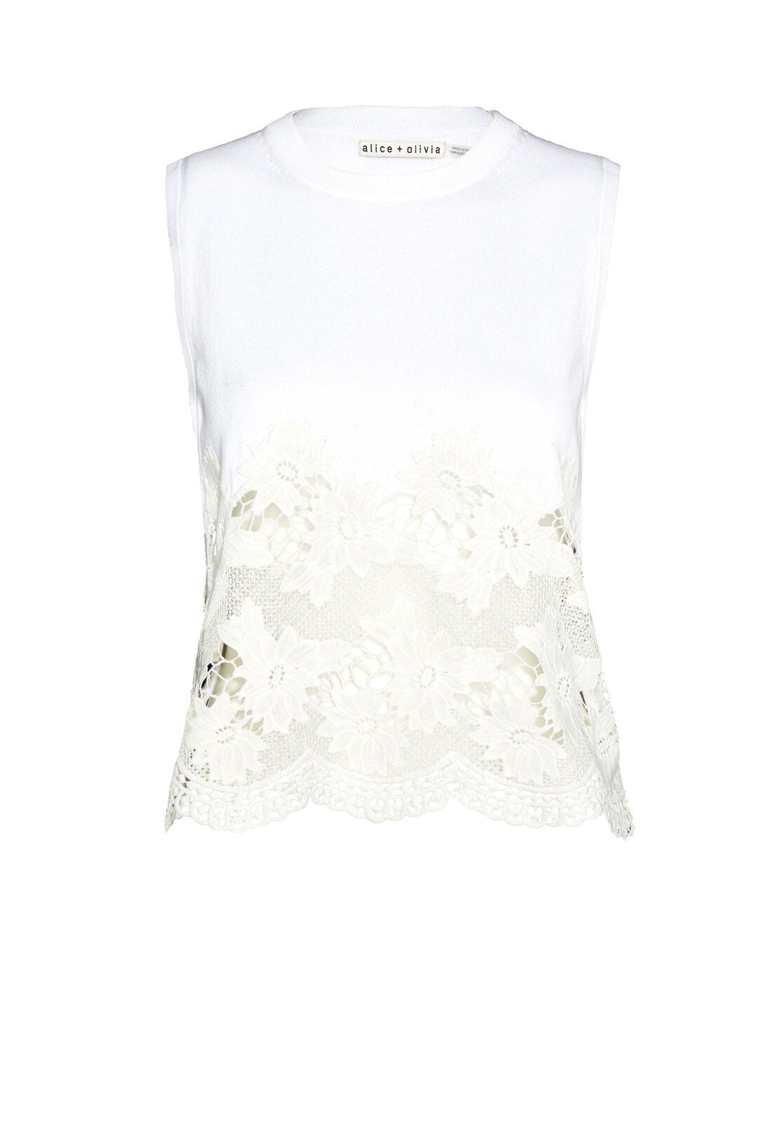 SOMER LACE HEM SHELL-ALICE + OLIVIA