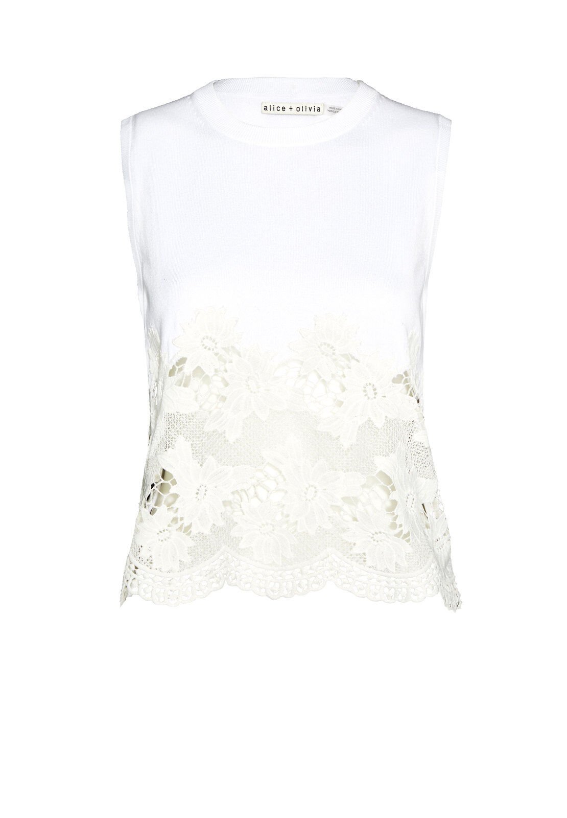 SOMER LACE HEM SHELL-ALICE + OLIVIA