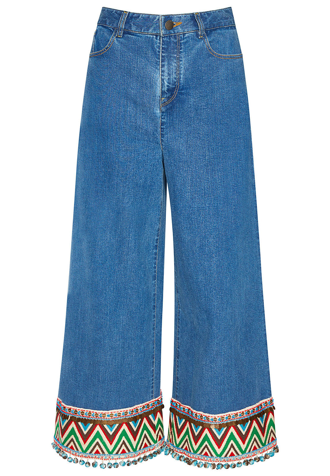 BETA EMBROIDERED HEM CROPPED JEAN-ALICE + OLIVIA