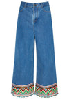 BETA EMBROIDERED HEM CROPPED JEAN-ALICE + OLIVIA