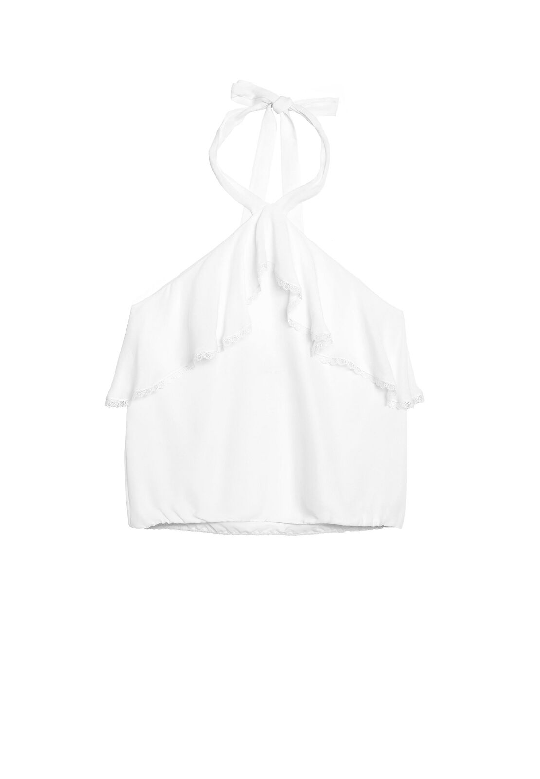 MONET RUFFLED HALTER TOP-ALICE + OLIVIA
