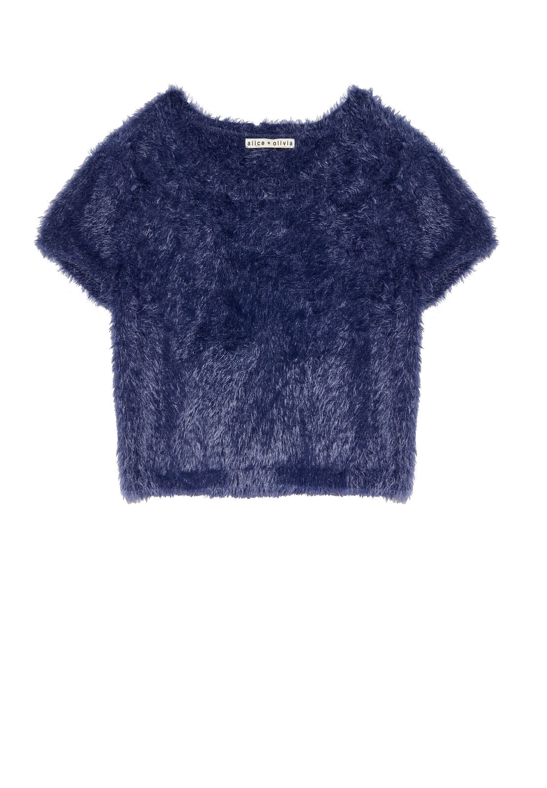 CIARA FURRY SS CROPPED SWEATER-ALICE + OLIVIA