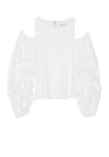 CORDELIA CLD SHLDR RFFL SLV TP-ALICE + OLIVIA