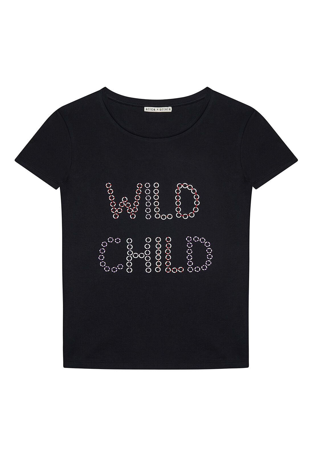 RYLYN EMBR SS CREW NK TEE-ALICE + OLIVIA
