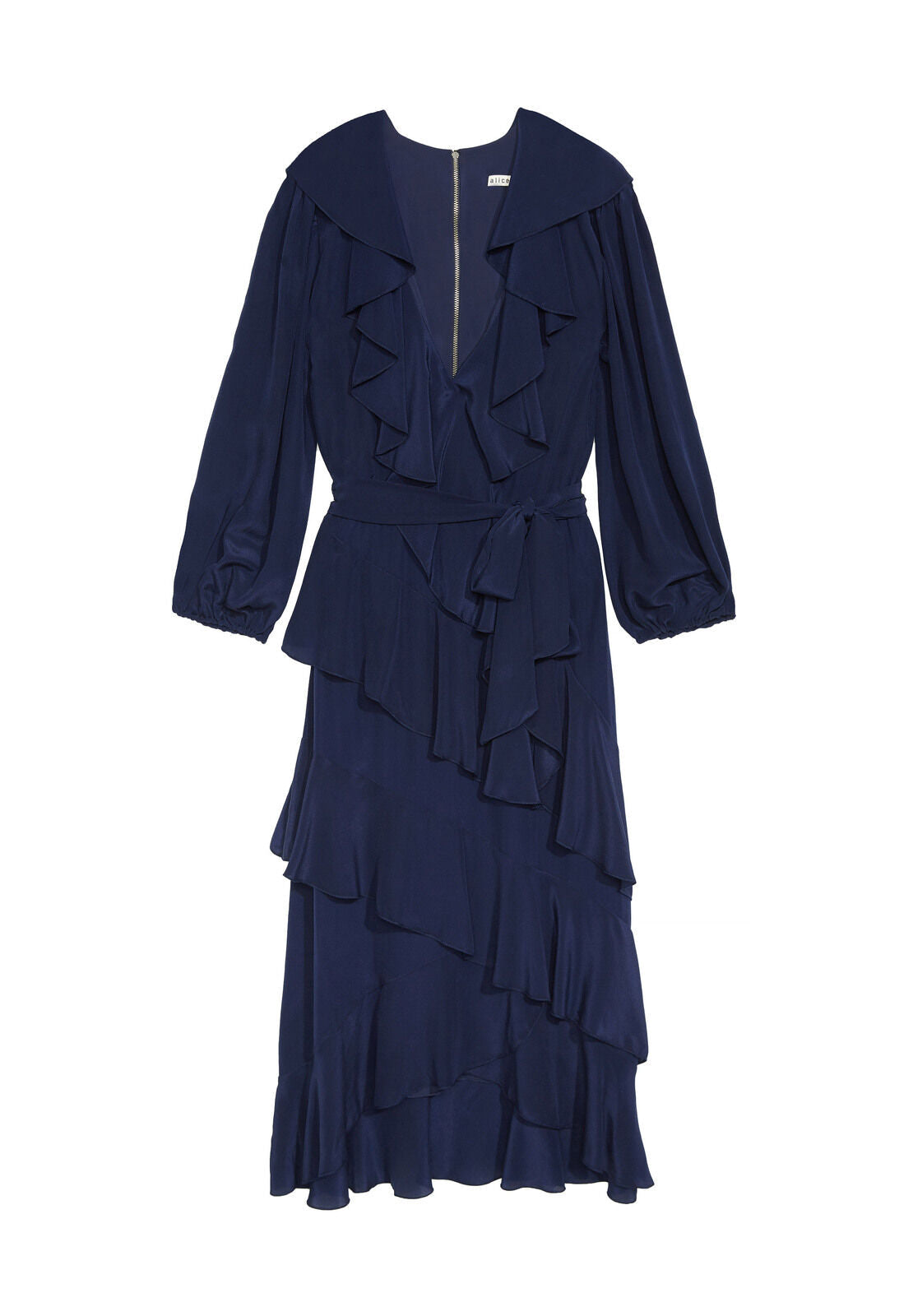 KYE V NK RUFFLE DRESS W TIE-ALICE + OLIVIA