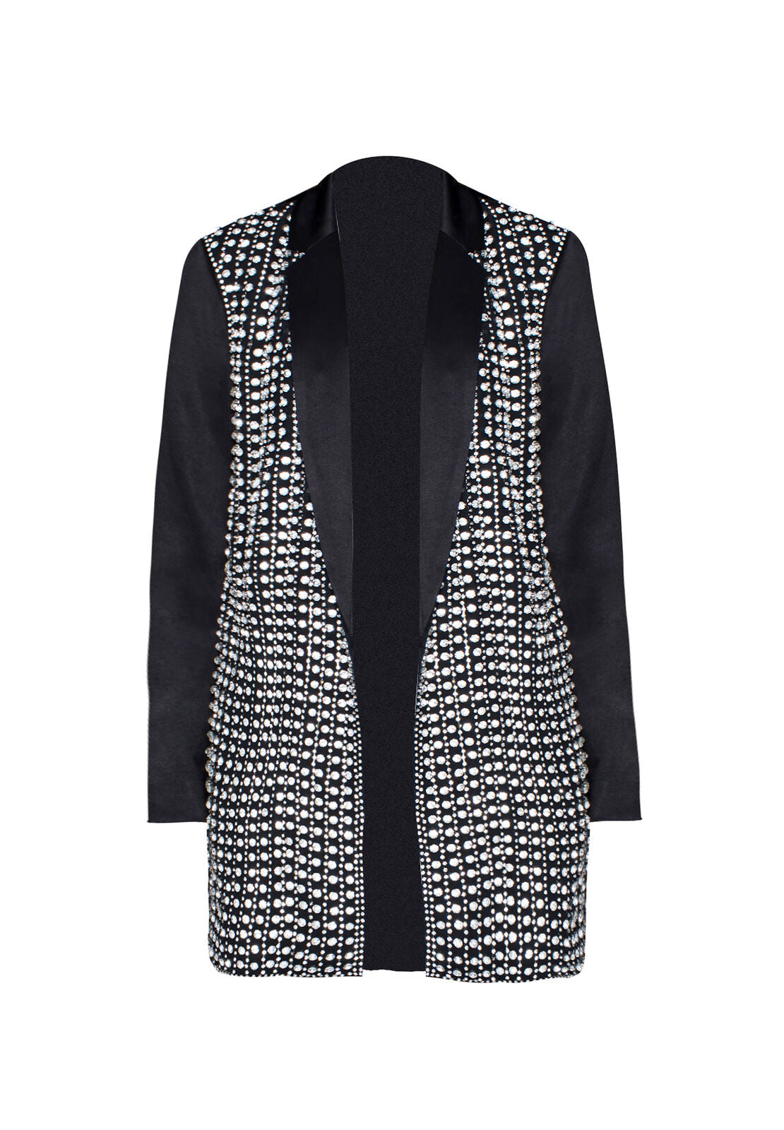 JACE EMB NTCH CLLR OVRSZD BLZR-BLACK/CRYSTAL-ALICE + OLIVIA