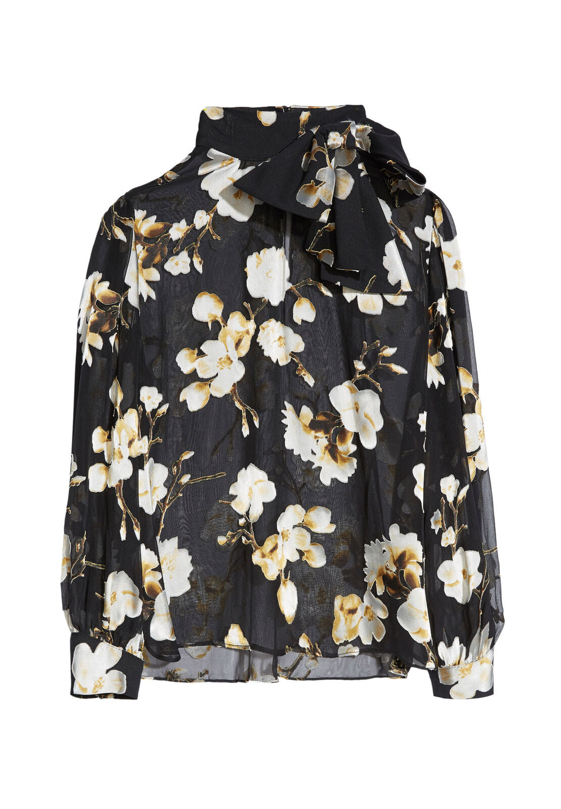 VIOLETA LS BLOUSE W NECK BOW