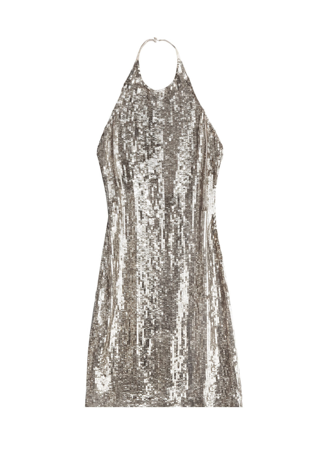MARNIE EMB FITTED HALTER DRESS-ANTIQUE SILVER-ALICE + OLIVIA