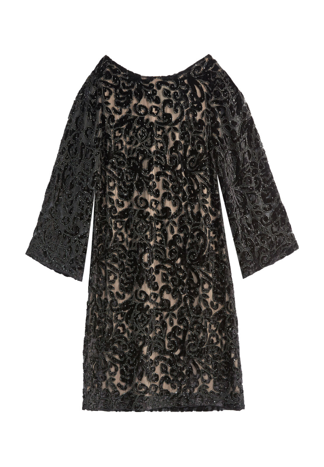 RISKA EMB BTNCK FULL SLV DRESS-ALICE + OLIVIA