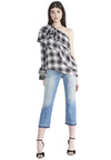 HILARIA PLAID ONE SHOULDER BLOUSE-ALICE + OLIVIA