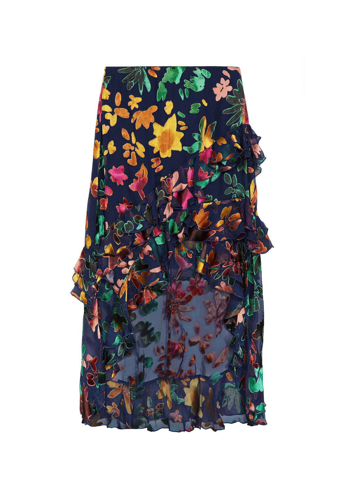 SASHA ASYMM TIERED RUFFLE SKRT