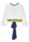 DAKOTA TACK SLV TOP-WHITE/MULTI-ALICE + OLIVIA