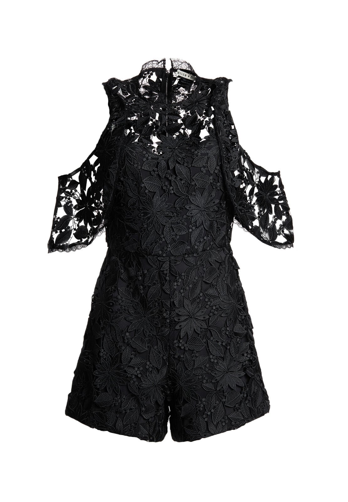 JUNIE COLD SHLDR RUFFLE ROMPER-ALICE + OLIVIA