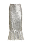 KINA EMB MIDI RFL HEM PNCL SKT-SILVER-ALICE + OLIVIA