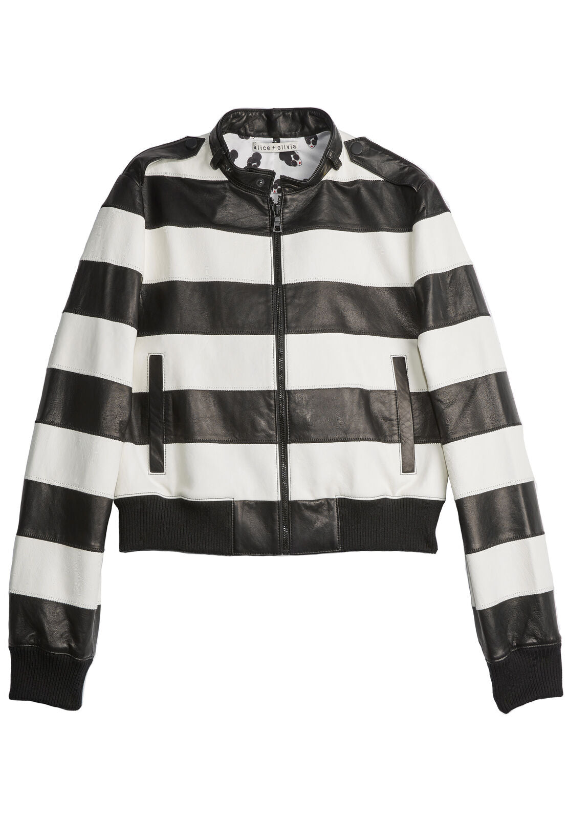 NIXON MCK CLLR SMD LEATHER JKT-ALICE + OLIVIA