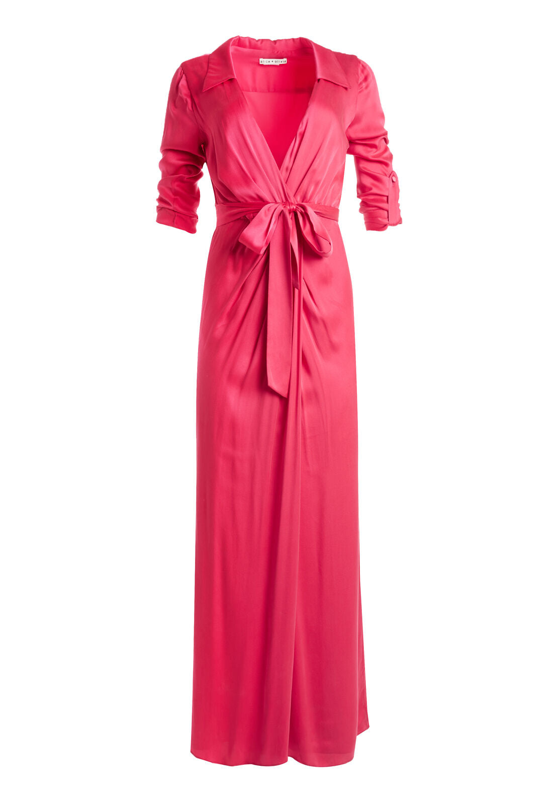 BAYLEY DRAPED MAXI SHIRT DRESS-WATERMELON-ALICE + OLIVIA