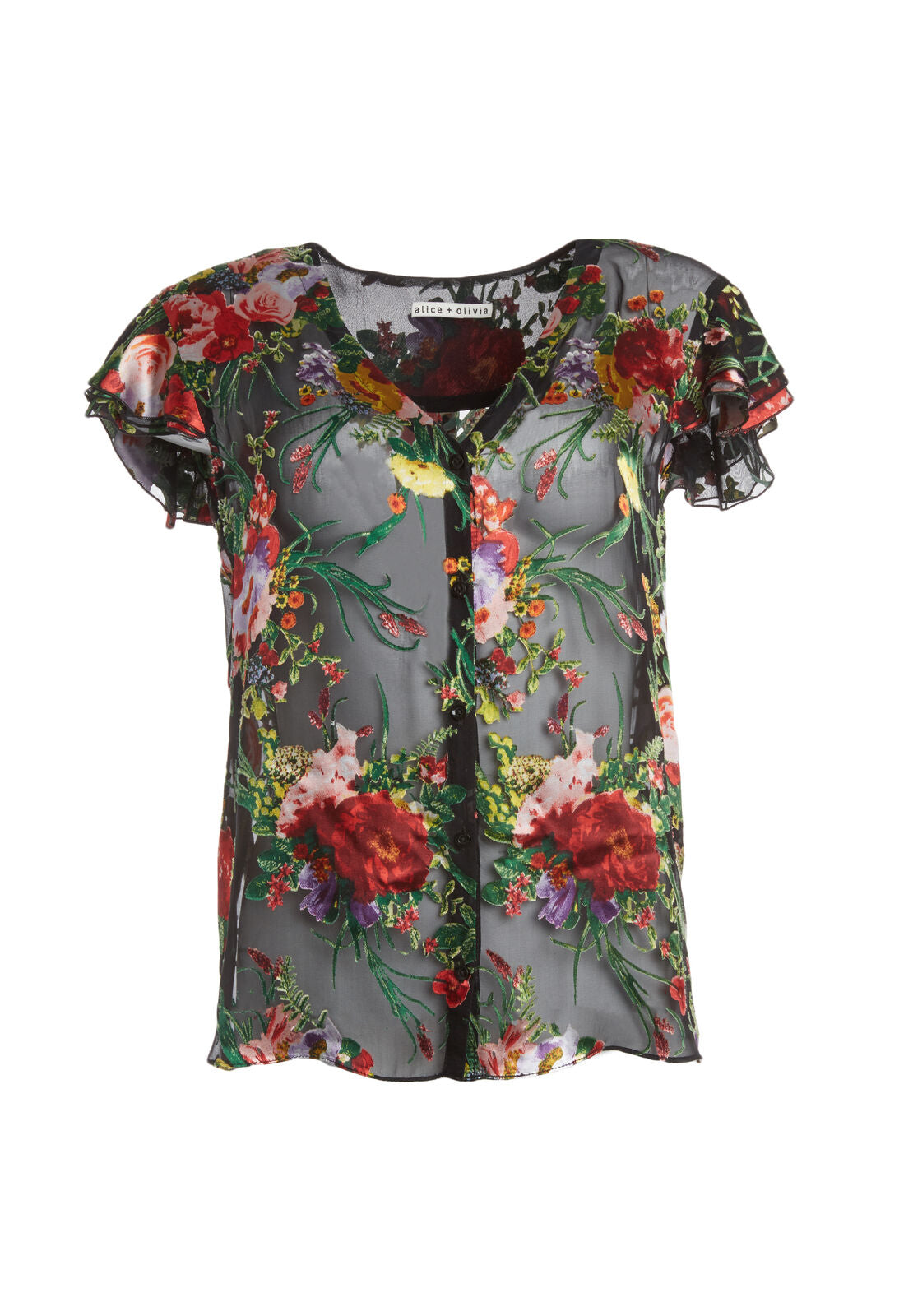 GLADY FLUTTER SLV V NK BLOUSE