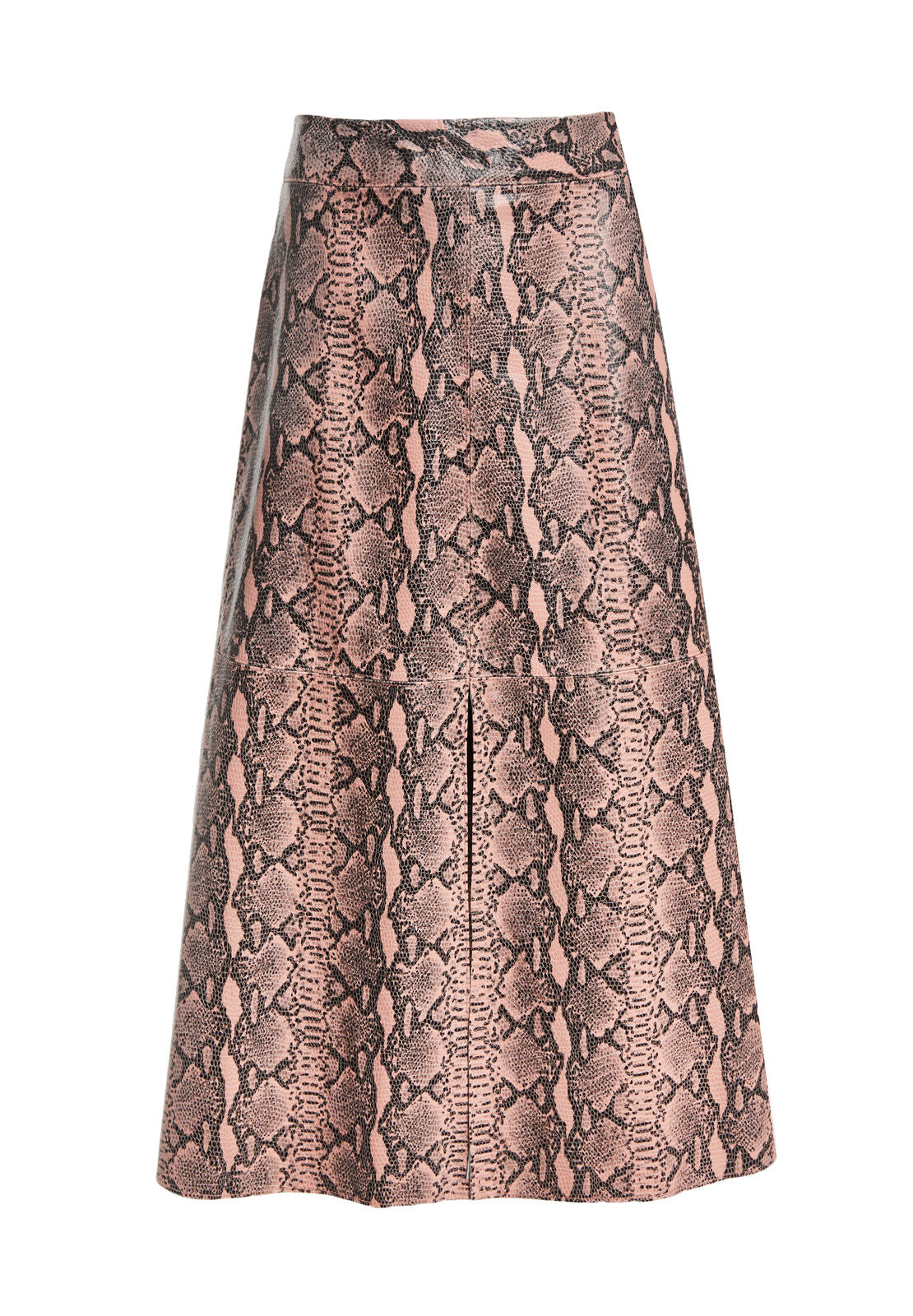 ROMI LTHR FRONT SLIT SKIRT-BLUSH/BLACK-ALICE + OLIVIA