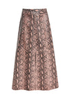 ROMI LTHR FRONT SLIT SKIRT-BLUSH/BLACK-ALICE + OLIVIA