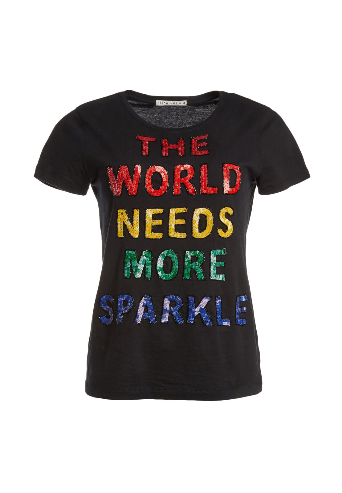RYLYN EMBELL SS CREW NK TOP-ALICE + OLIVIA