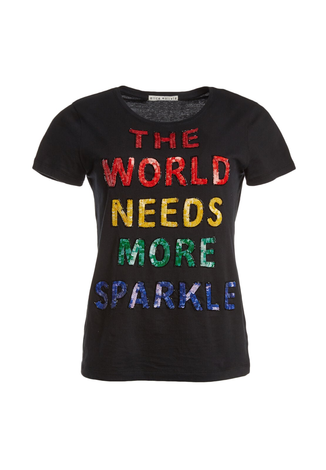 RYLYN EMBELL SS CREW NK TOP-ALICE + OLIVIA