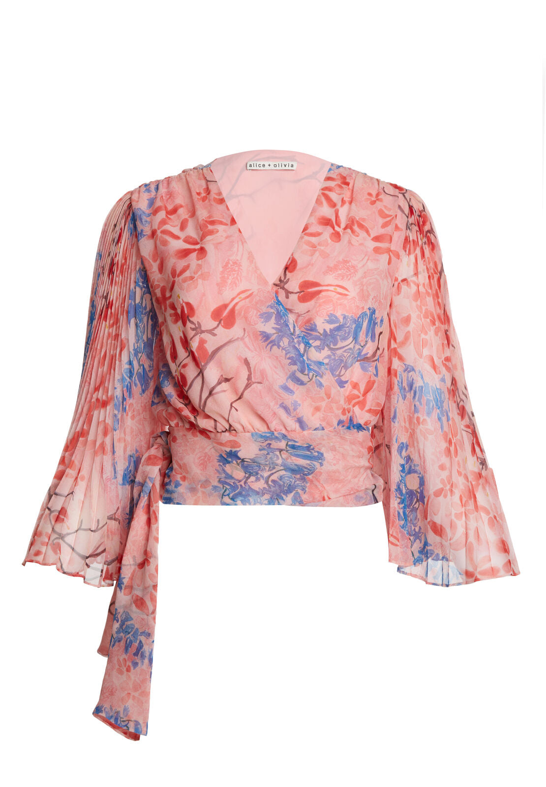 BRAY PLEAT SLV WRAP TOP-ALICE + OLIVIA