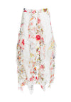 YULA GODET MIDI SKIRT-FLORAL SOIREE-SOFT WHITE-ALICE + OLIVIA