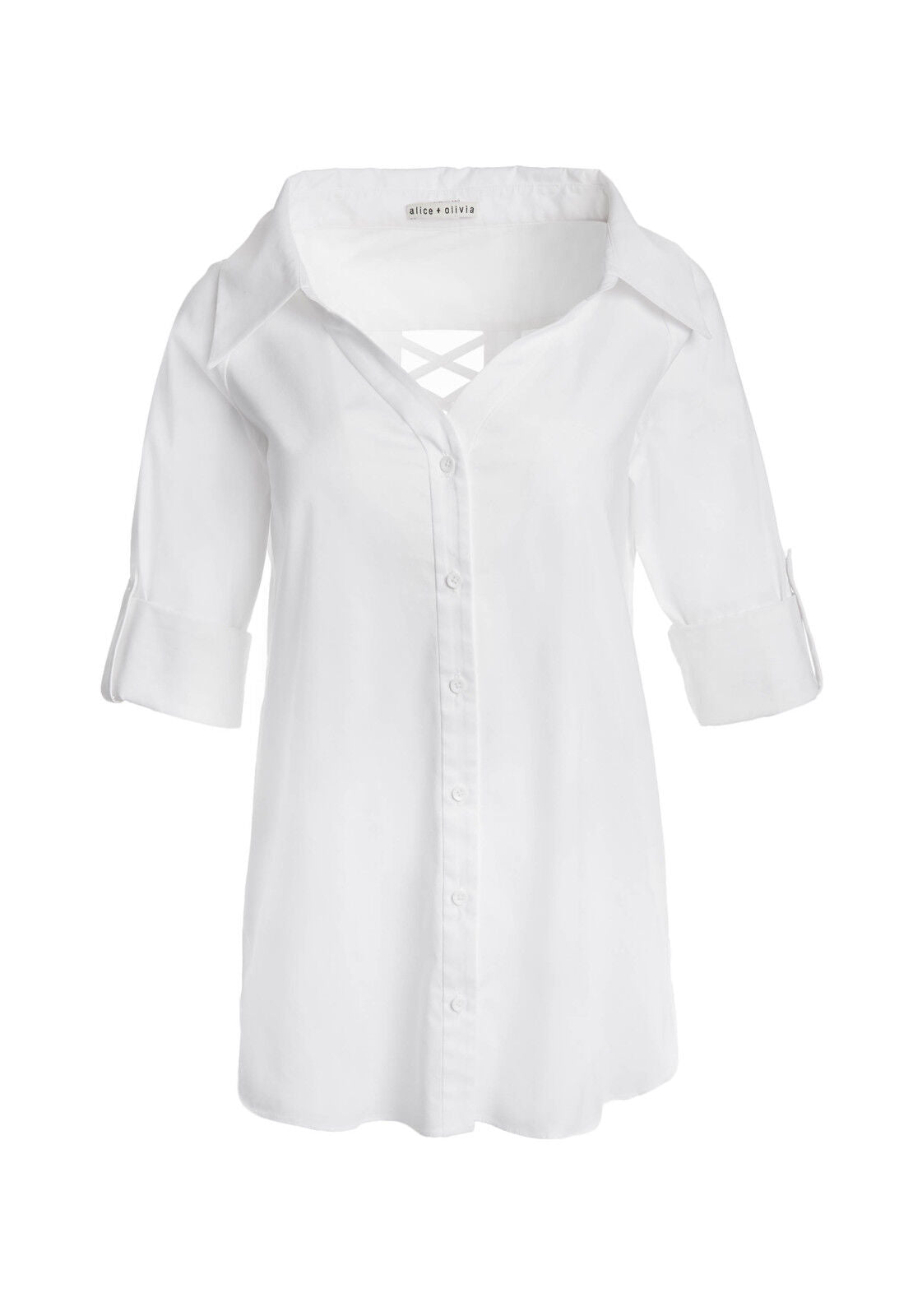 FINN CROSS BK CUTOUT BLOUSE-ALICE + OLIVIA