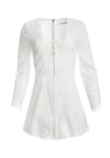 CLARKSON LACE UP ROMPER-OFF WHITE-ALICE + OLIVIA