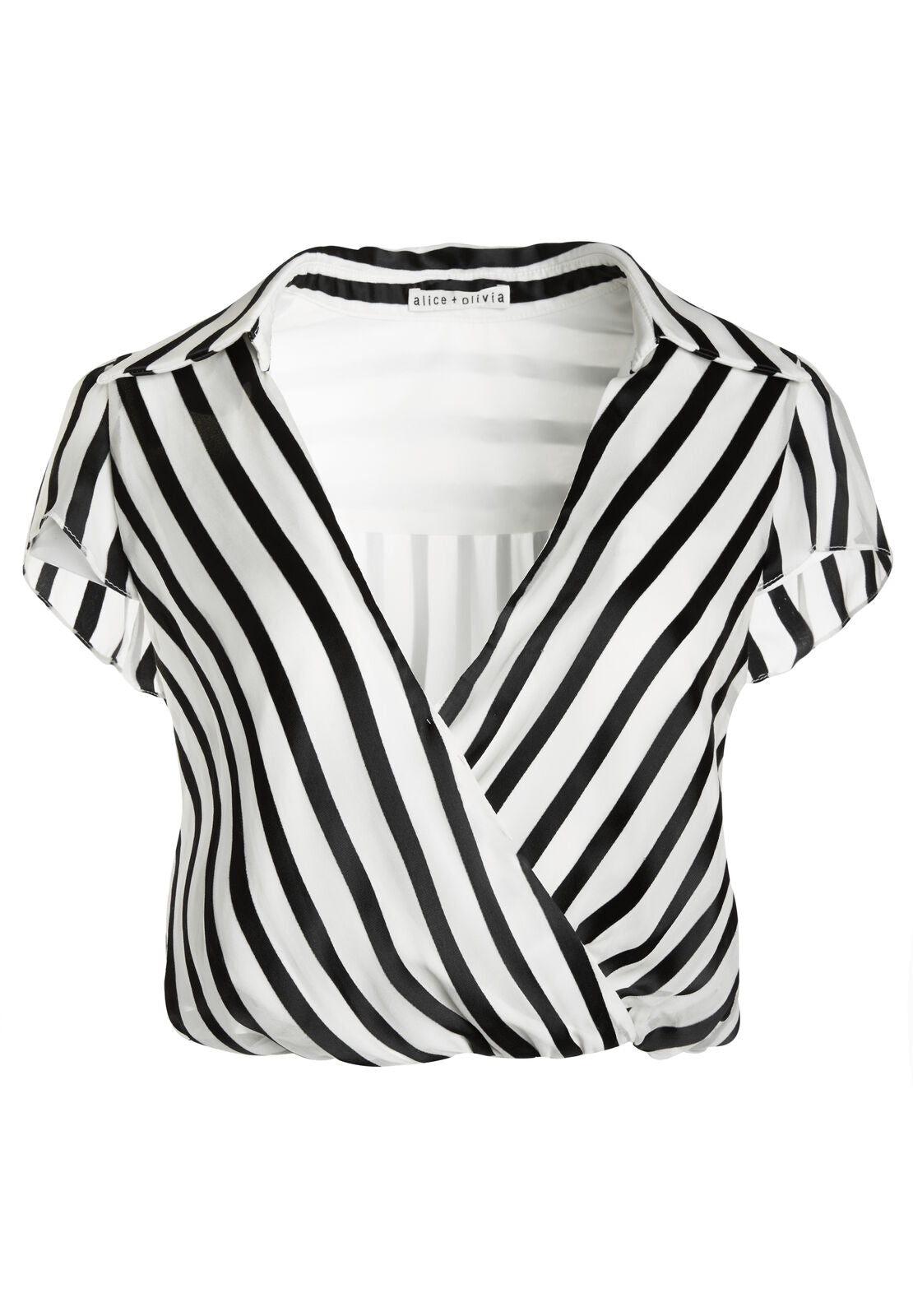 DAYER DRAPE MOCK WRAP BLOUSE-ALICE + OLIVIA
