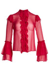 ODELE TRUMPET SLV RUFFLE-RASPBERRY-ALICE + OLIVIA