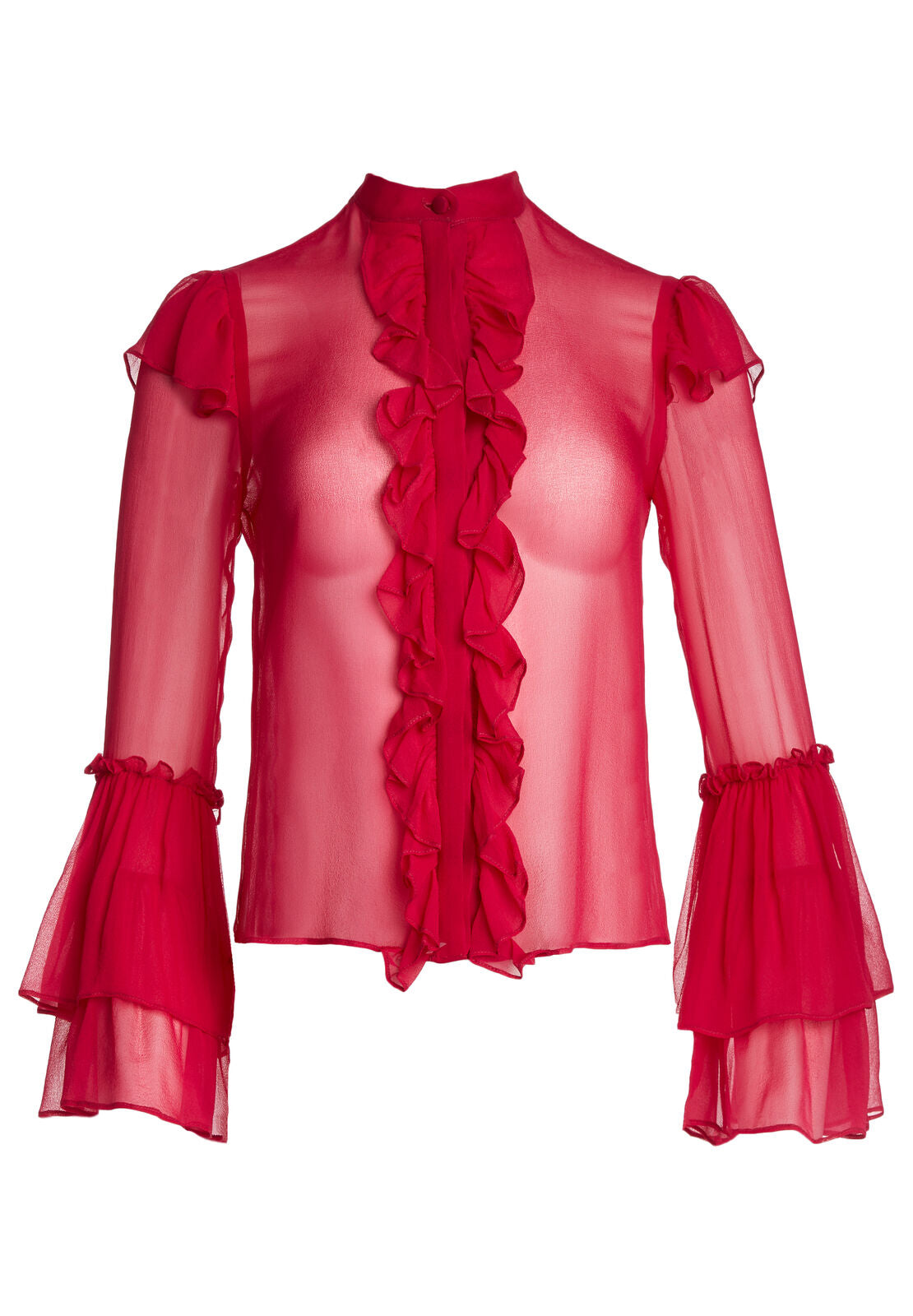 ODELE TRUMPET SLV RUFFLE-RASPBERRY-ALICE + OLIVIA