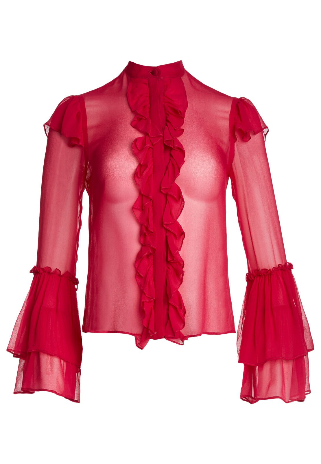 ODELE TRUMPET SLV RUFFLE-RASPBERRY-ALICE + OLIVIA
