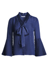 MERIDETH SLT SLV TIE NK BTNDWN-ALICE + OLIVIA