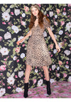 ROSETTE PUFF SLEEVE MIDI DRESS-LEOPARD-SAND-ALICE + OLIVIA