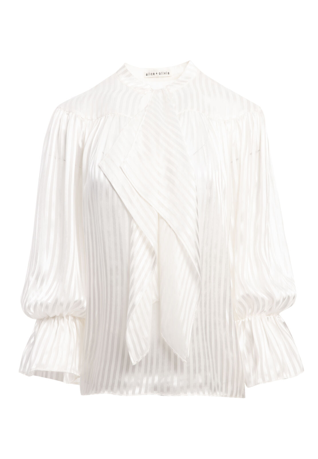 DANIKA TIE NK GATHERED BLOUSE-ALICE + OLIVIA