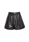 CONRY LTHR PLEATED CUFF SHORT-Black-ALICE + OLIVIA