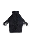 REGINA COLD SHLDR CROP TOP-Black-ALICE + OLIVIA