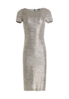 DELORA SS FITTED DRESS-SILVER FOIL-ALICE + OLIVIA