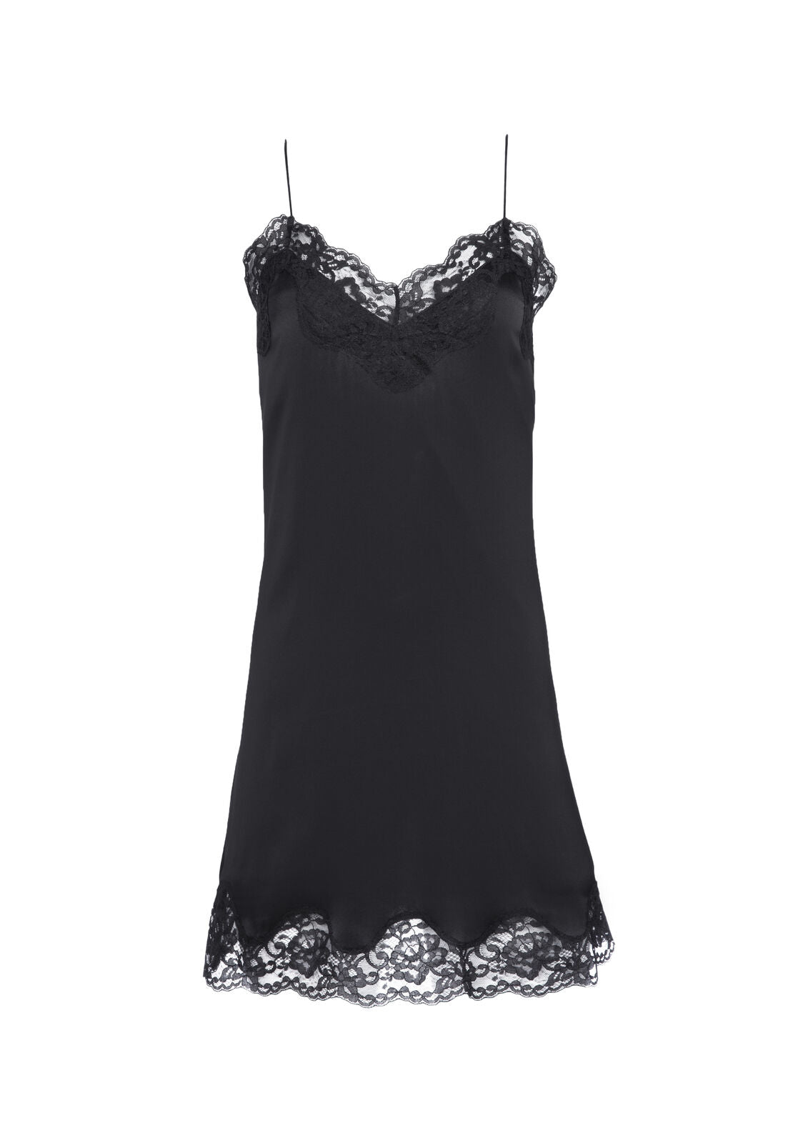 BRIGHTON SHORT SLIP DRESS-Black-ALICE + OLIVIA