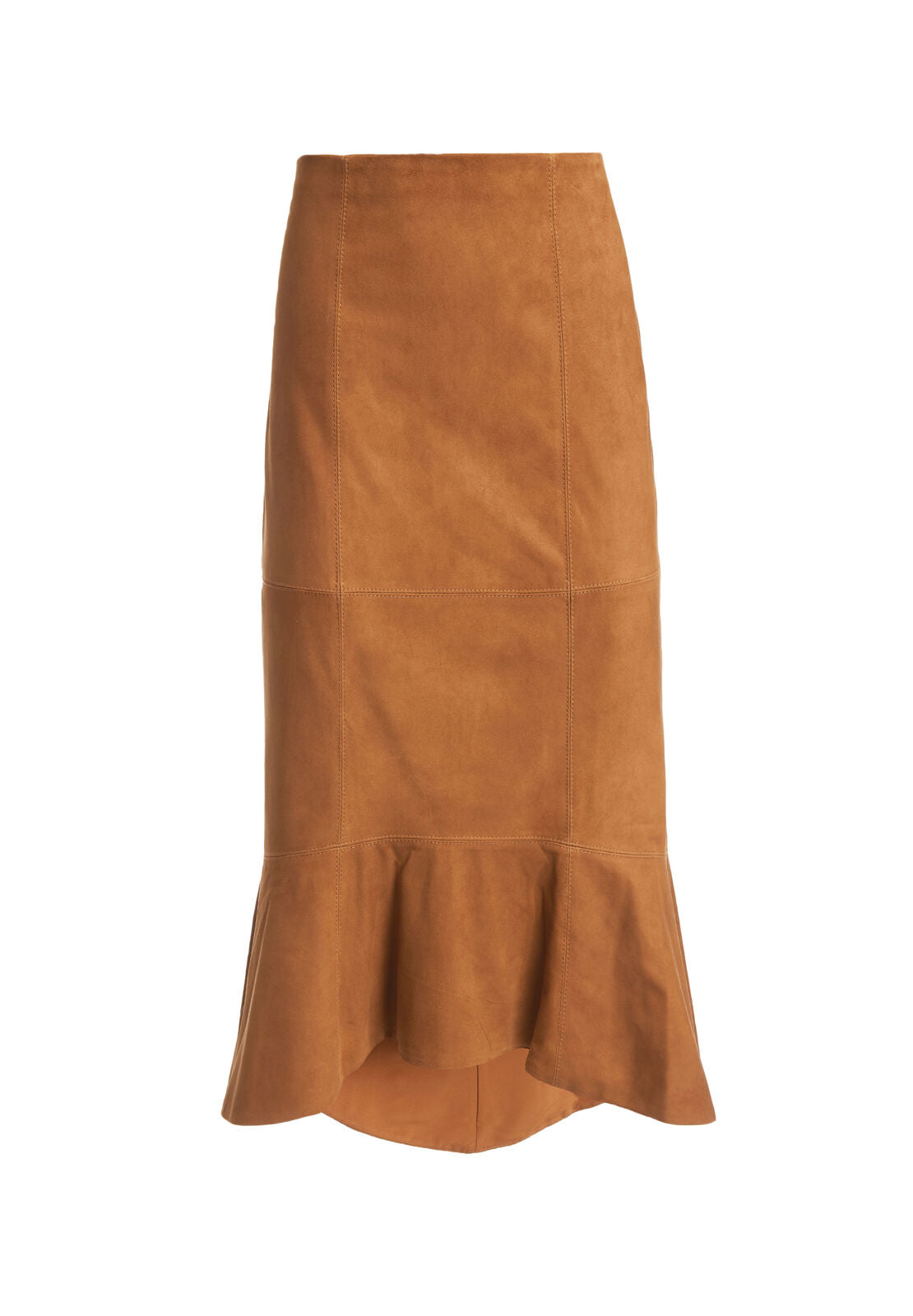 KINA SUEDE RUFFLE HEM SKIRT