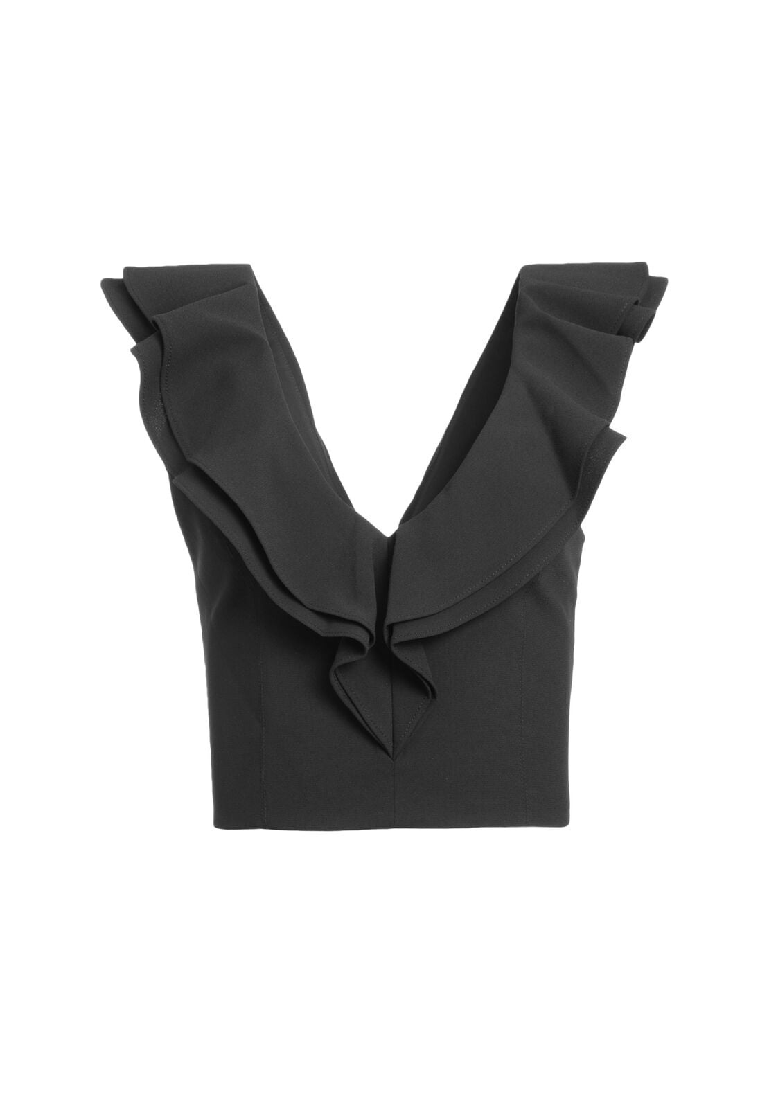 PRIA CROPPED V NK RUFFLE TANK-ALICE + OLIVIA
