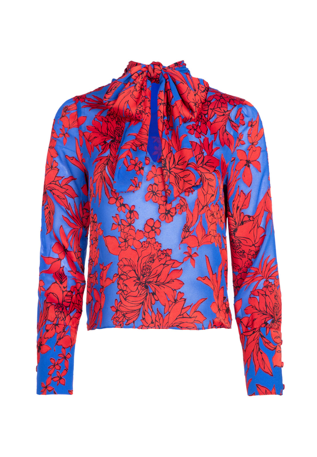 GWENDA TIE NK CROPPED BLOUSE-ALICE + OLIVIA