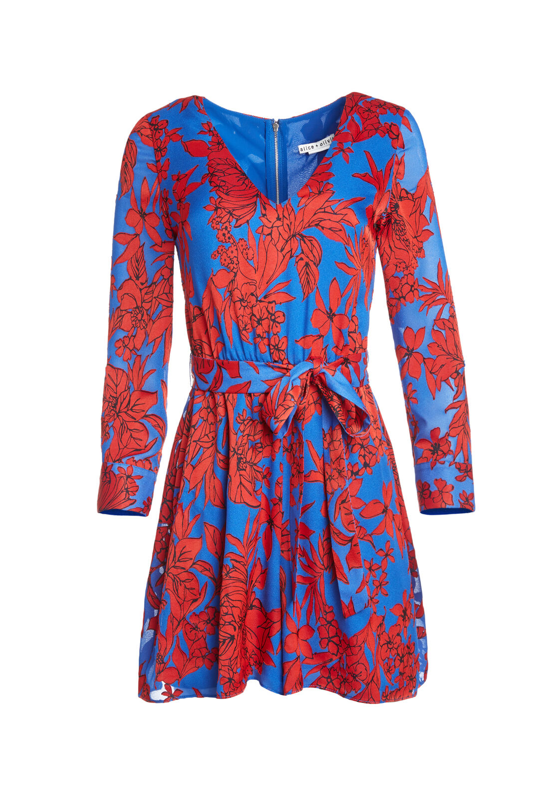 MELIA ROLL CUFF ROMPER W TIE-ALICE + OLIVIA