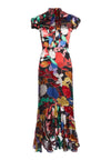 GRETA RUFFLE HEM MIDI DRESS-ALICE + OLIVIA