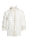 MIRA EMBELL BOXY RUFFLE BLOUSE-OFF WHITE-ALICE + OLIVIA